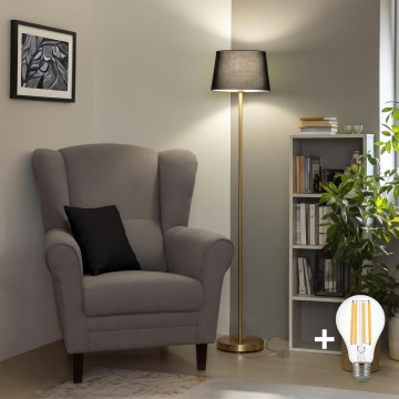 Brilagi - LED vloerlamp CERIA 1xE27/20W/230V Ø 30 cm zwart/goud