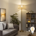 BRILAGI - LED-vloerlamp CERIA 1xE27/20W/230V Ø 40 cm bamboe/goud