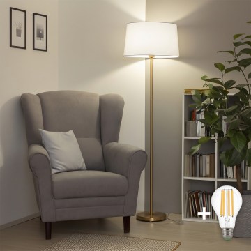 Brilagi - LED vloerlamp CERIA 1xE27/20W/230V Ø 45 cm wit/goud