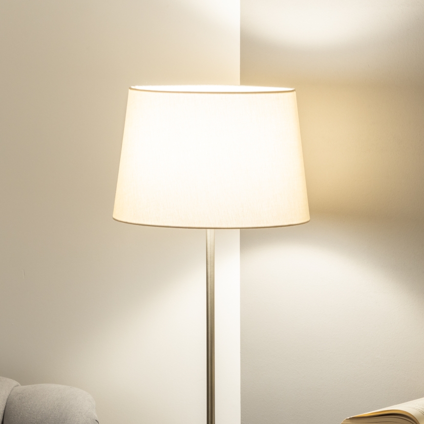 Brilagi - LED vloerlamp CERIA 1xE27/40W/230V Ø 30 cm beige/mat chroom
