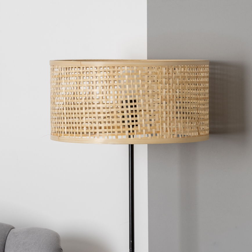 Brilagi - LED vloerlamp CERIA 1xE27/40W/230V Ø 40 cm bamboe/zwart
