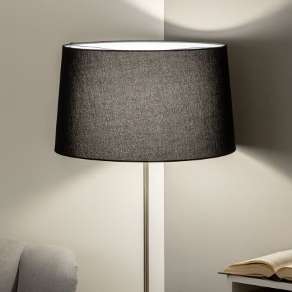 Brilagi - LED vloerlamp CERIA 1xE27/40W/230V Ø 45 cm zwart/mat chroom