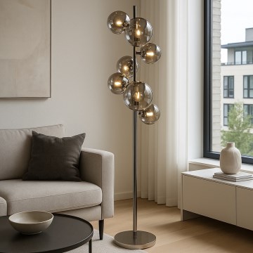 Brilagi - LED Vloerlamp MILLA 7xG9/3W/230V zwart chroom/gerookt