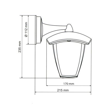 Brilagi - LED Wand Lamp voor Buiten LUNA 1xE27/60W/230V IP44