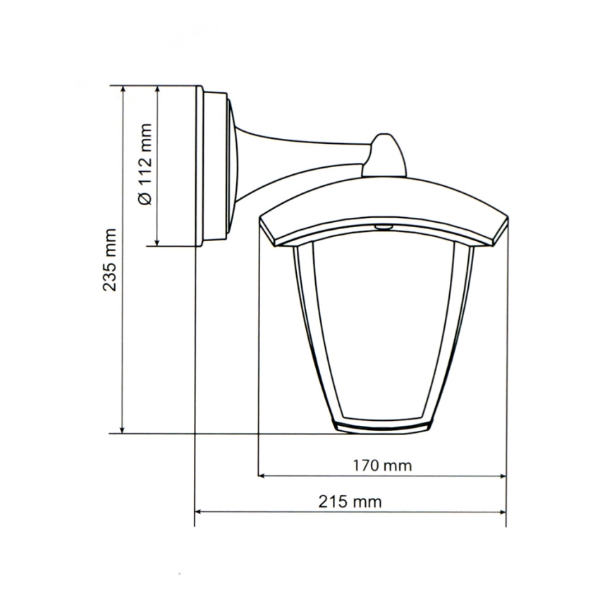 Brilagi - LED Wand Lamp voor Buiten LUNA 1xE27/60W/230V IP44