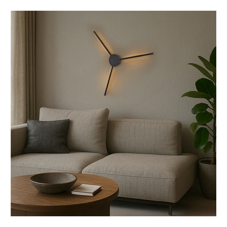 Brilagi - LED wand verlichting LUGO TRE LED/14W/230V zwart