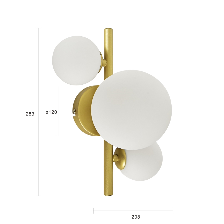 Brilagi - LED wand verlichting MILLA 3xG9/3W/230V goud/wit