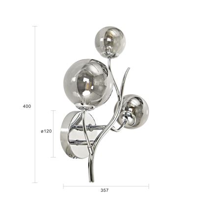 Brilagi - LED wand verlichting MISTEL 3xG9/3W/230V glanzend chroom/gerookt