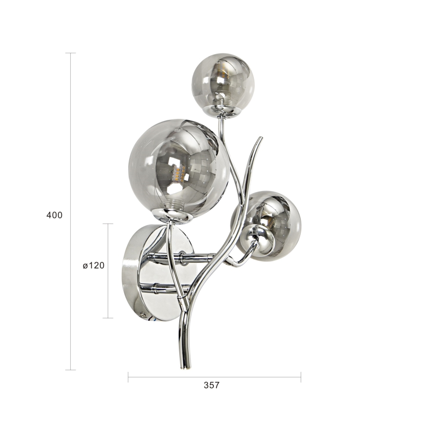 Brilagi - LED wand verlichting MISTEL 3xG9/3W/230V glanzend chroom/gerookt