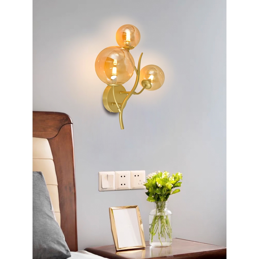 Brilagi - LED wand verlichting MISTEL 3xG9/3W/230V goud