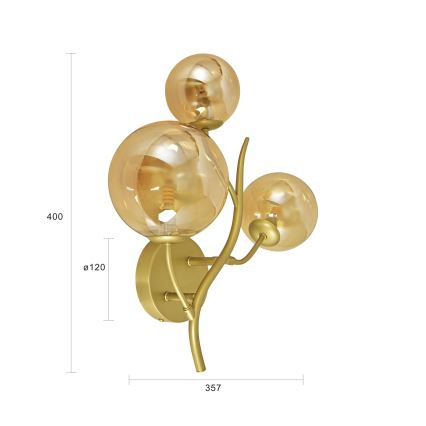 Brilagi - LED wand verlichting MISTEL 3xG9/3W/230V goud
