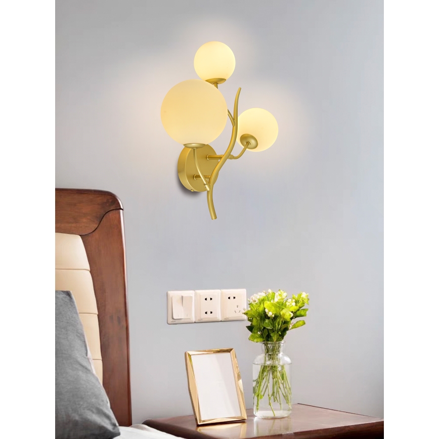 Brilagi - LED wand verlichting MISTEL 3xG9/3W/230V goud/wit