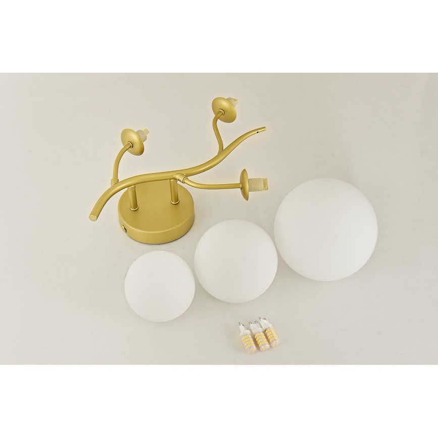 Brilagi - LED wand verlichting MISTEL 3xG9/3W/230V goud/wit