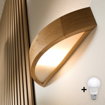 Brilagi - LED-wandlamp CARVALHO 1xE27/15W/230V eiken