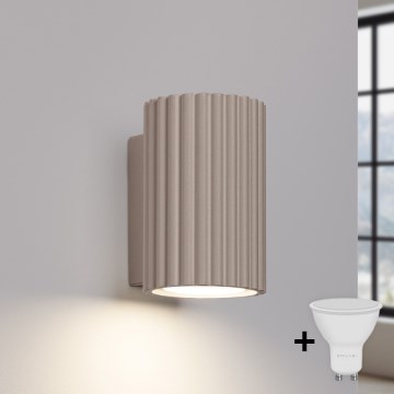 Brilagi - LED-wandlamp CRESTO 1xGU10/10W/230V 10 cm taupe