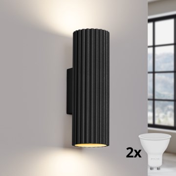Brilagi - LED wandlamp CRESTO 2xGU10/10W/230V 20 cm zwart
