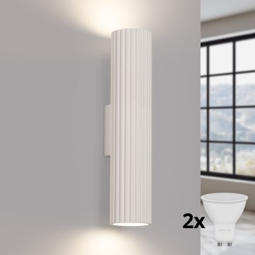Brilagi - LED-wandlamp CRESTO 2xGU10/10W/230V 30 cm crème