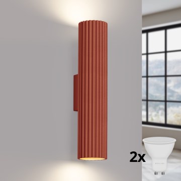 Brilagi - LED wandlamp CRESTO 2xGU10/10W/230V 30 cm rood