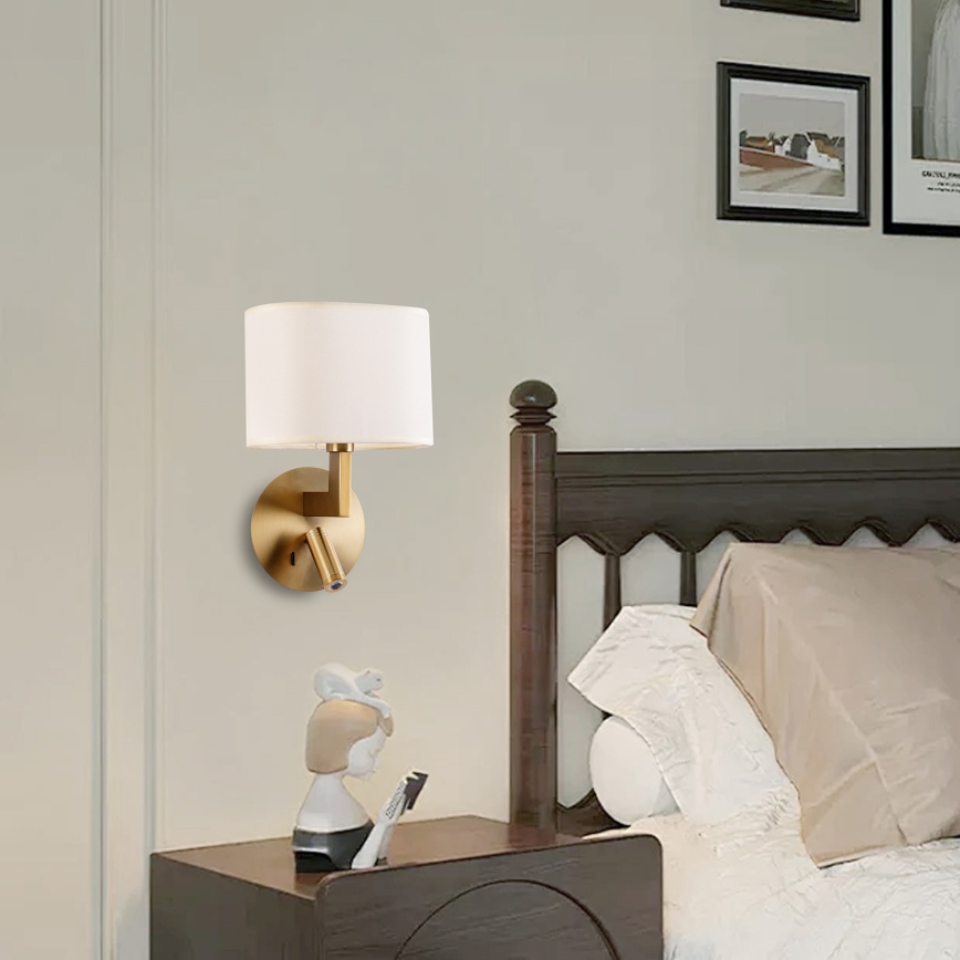 Brilagi - LED Wandlamp DAYA 1xE14/40W/230V + LED/3W crème/goud