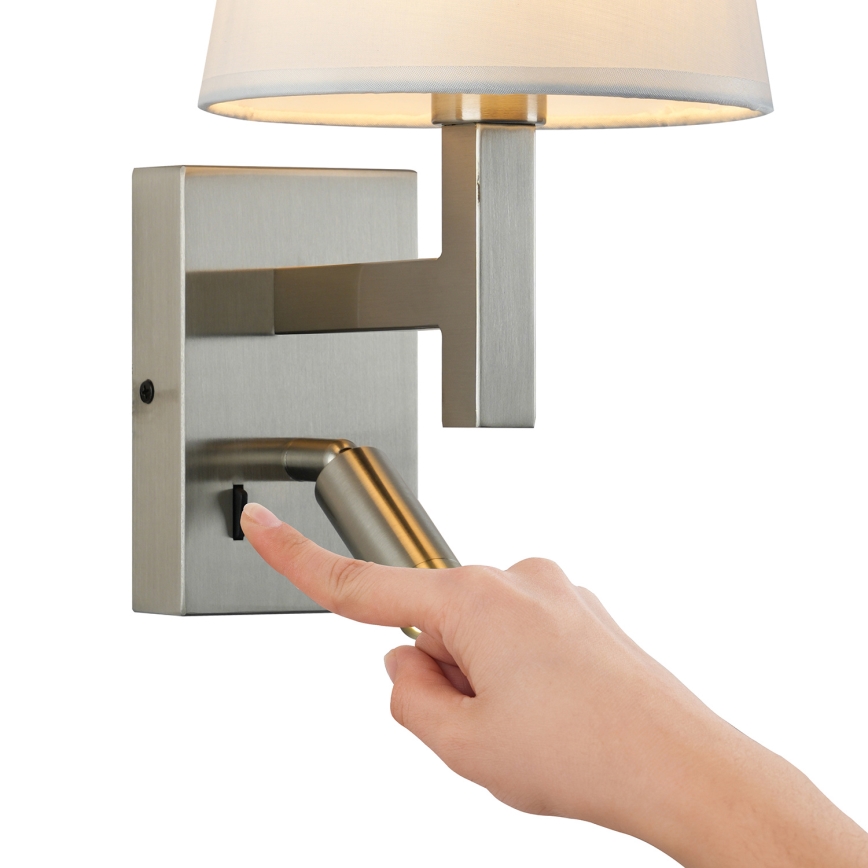 Brilagi - LED Wandlamp DEYA 1xE14/40W/230V + LED/3W wit/mat chroom