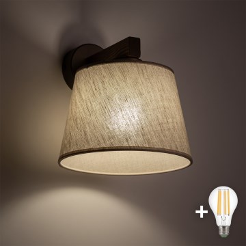 BRILAGI - LED-wandlamp LATTE 1xE27/15W/230V grenen/beige