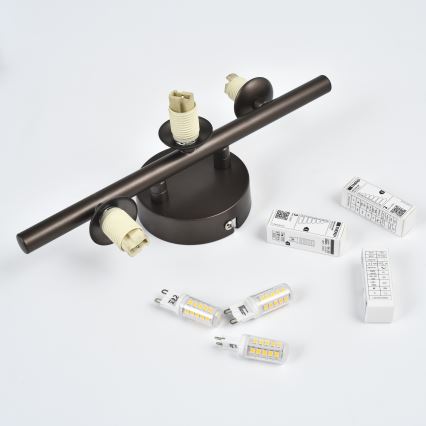 Brilagi - LED-wandlamp MILLA 3xG9/3W/230V bruin/rookbruin