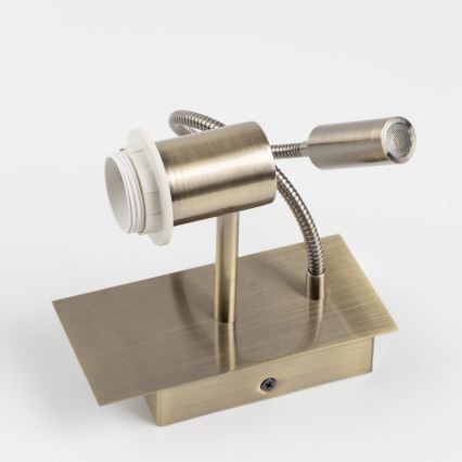 Brilagi - LED Flexibele wandlamp NUBILA 1xE27/25W/230V + LED/3W messing/antraciet
