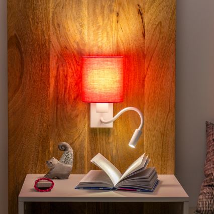 Brilagi - LED Flexibele wandlamp NUBILA 1xE27/25W/230V + LED/3W wit/roze
