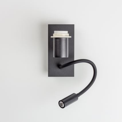 Brilagi - LED Flexibele wandlamp NUBILA 1xE27/25W/230V + LED/3W zwart/antraciet