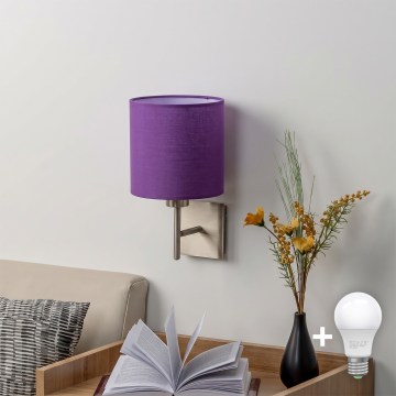 BRILAGI - LED-wandlamp NUBILA 1xE27/60W/230V mat chroom/paars
