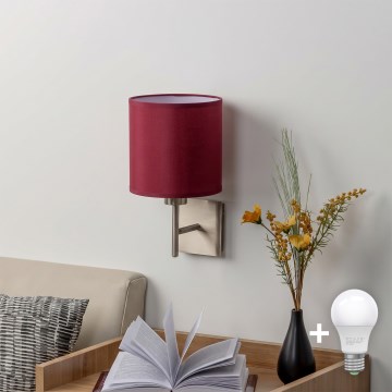 BRILAGI - LED-wandlamp NUBILA 1xE27/60W/230V mat chroom/pompejaans rood