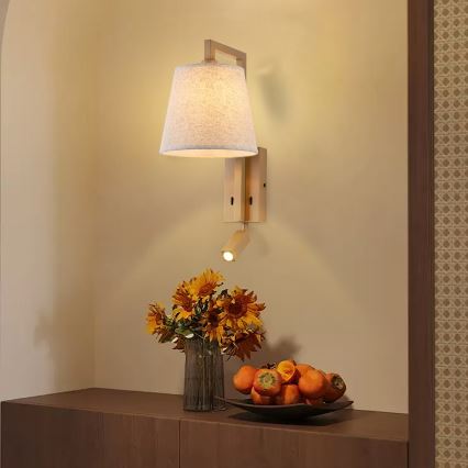 Brilagi - LED Wandlamp RAYAS 1xE14/40W/230V + LED/3W linnen/beige