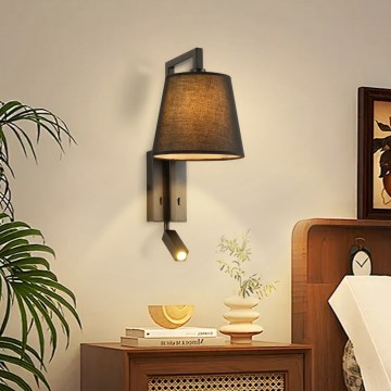 Brilagi - LED Wandlamp RAYAS 1xE14/40W/230V + LED/3W zwart