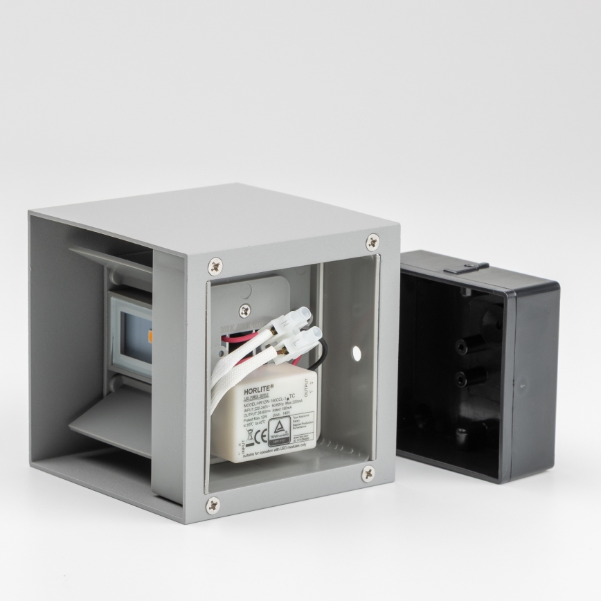 Brilagi - LED Wandlamp voor buiten CUBE LED/6W/230V grijs IP54