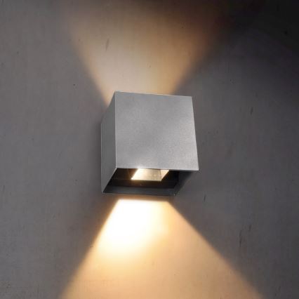 Brilagi - LED Wandlamp voor buiten CUBE LED/6W/230V grijs IP54