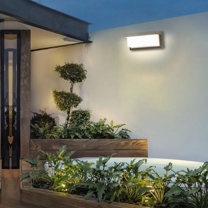 Brilagi - LED Wandlamp voor buiten met sensor BRICKY LED/12W/230V grijs IP54