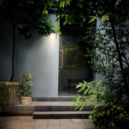 Brilagi - LED Wandlamp voor buiten met sensor TERNI LED/12W/230V zwart IP44