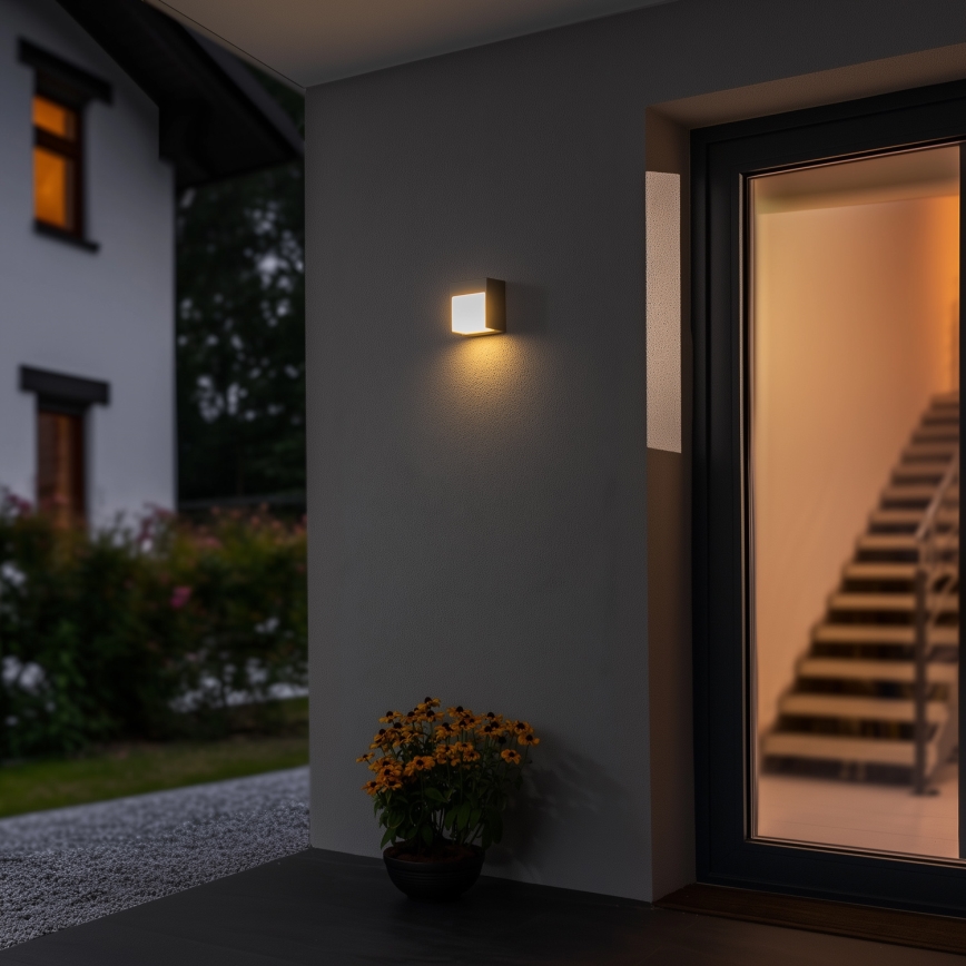 Brilagi - LED Wandlamp voor buiten TERNI LED/12W/230V grijs IP44