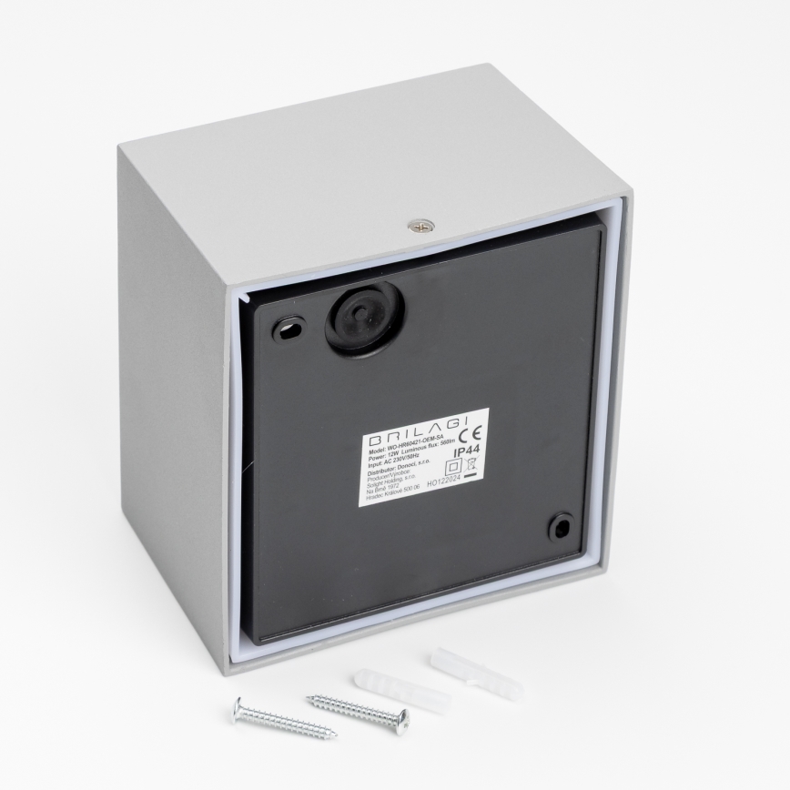 Brilagi - LED Wandlamp voor buiten TERNI LED/12W/230V grijs IP44