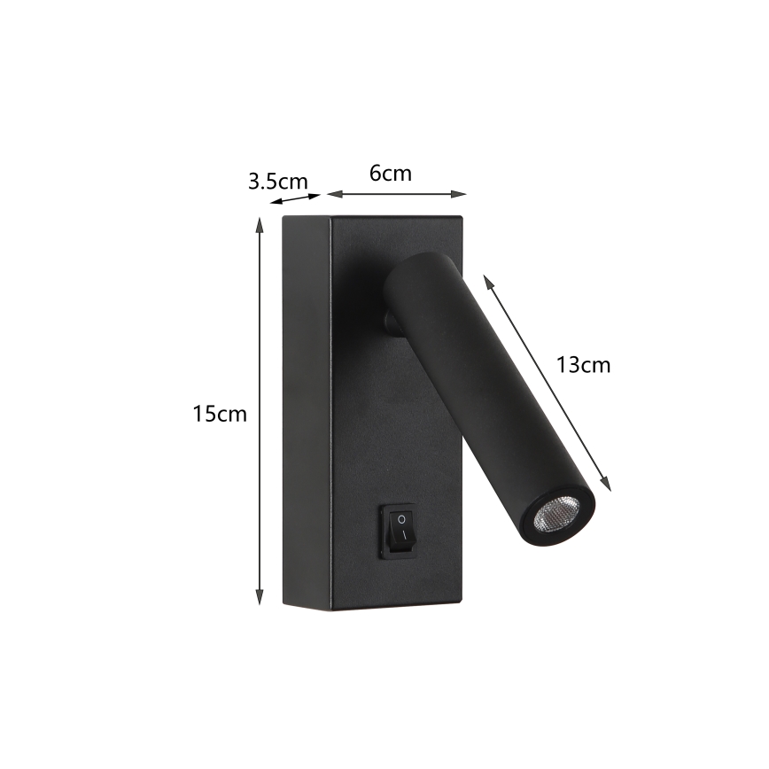 Brilagi - LED Wandspot MAYA LED/3W/230V 4000K zwart