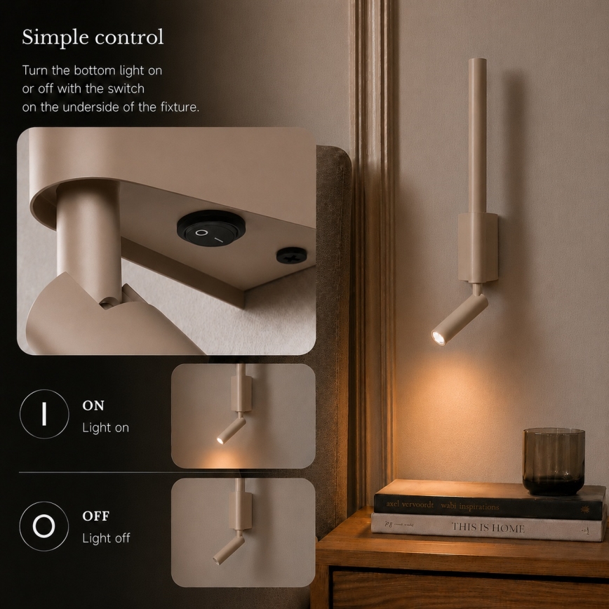 BRILAGI - LED wandspot VIXON LED/3W/230V + LED/5W beige CRI 90
