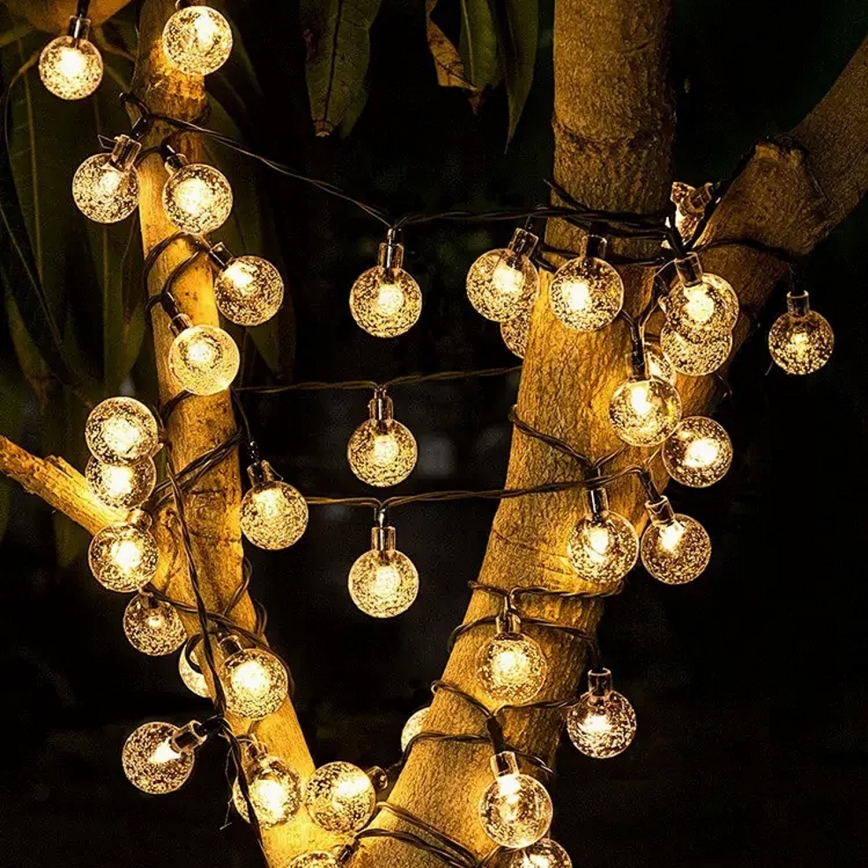 Brilagi - LED zonne-decoratiesnoer BUBBLE 100×LED/8 functies 10 m IP65 warm wit 600 mAh