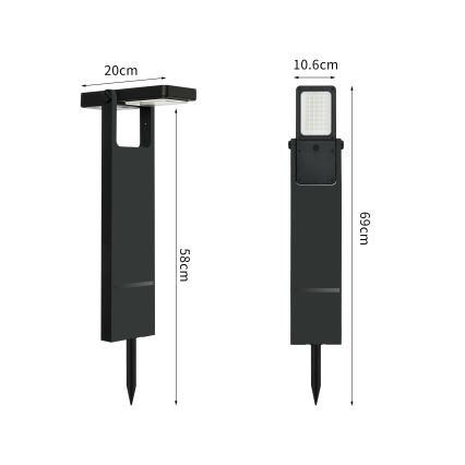 Brilagi - LED Zonne-energie lamp SUN SPIKE LED/4W/3,7V 2200 mAh IP44