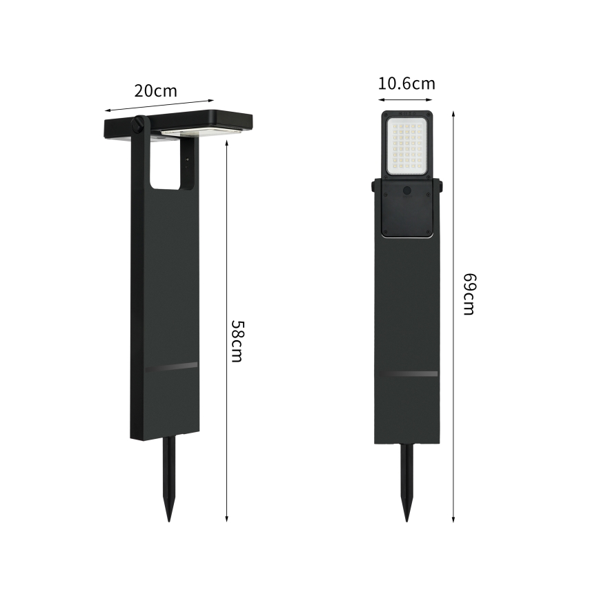 Brilagi - LED Zonne-energie lamp SUN SPIKE LED/4W/3,7V 2200 mAh IP44