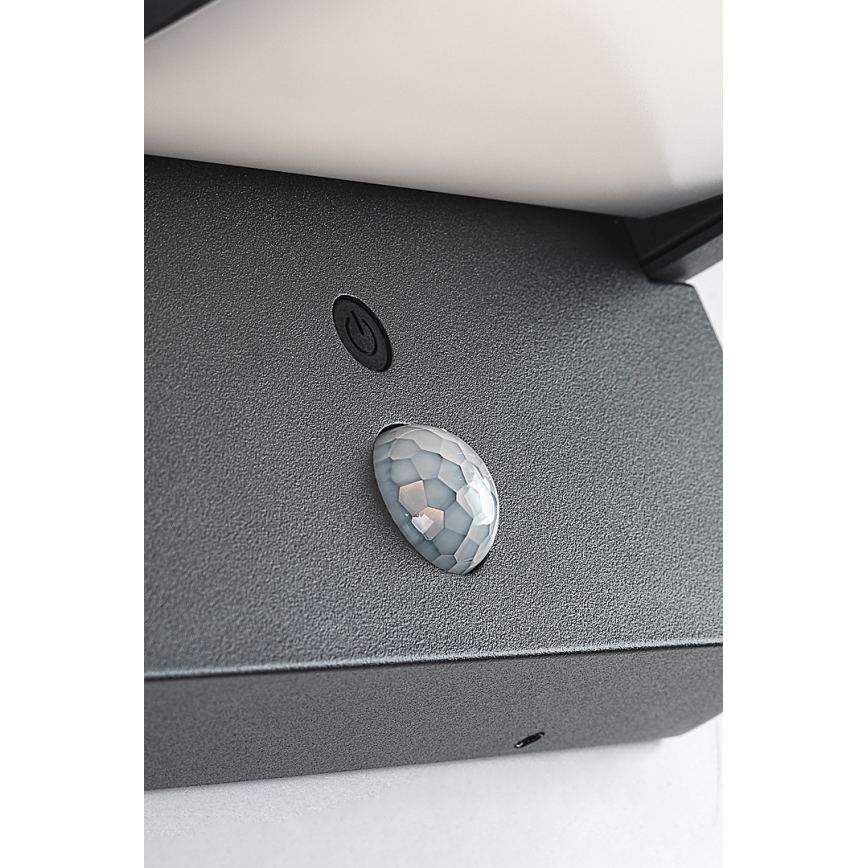 Brilagi - LED zonne-wandlamp met bewegings- en schemersensor ANKLE LED/10W/3,7V 3000 mAh 3000K IP65 antraciet