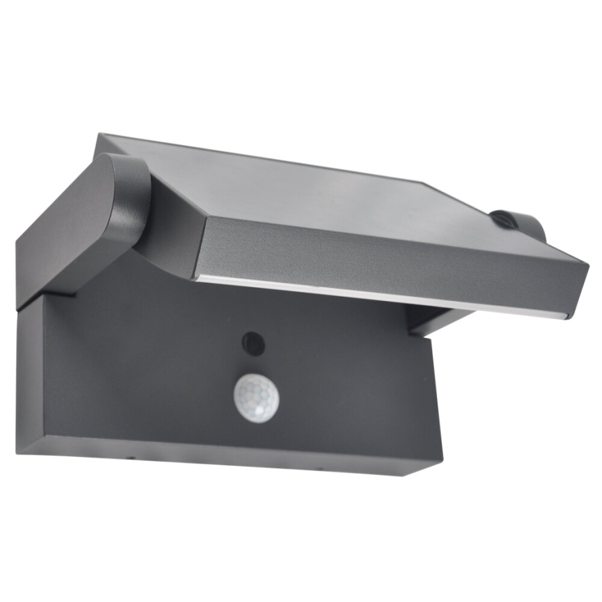 Brilagi - LED zonne-wandlamp met bewegings- en schemersensor ANKLE LED/10W/3,7V 3000 mAh 4000K IP65 antraciet