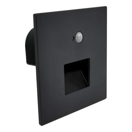 Brilagi - Luminaire LED pour escalier avec détecteur de mouvement et détecteur crépusculaire JACK LED/3W/230V 3000/4000/6500K IP65 noir