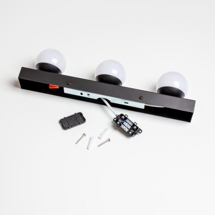 BRILAGI - ENSEMBLE 2x Applique murale LED pour salle de bains HOLLYWOOD 3xLED/3W/230V 39 cm IP44 noires