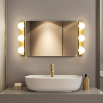 BRILAGI - LOT DE 2 appliques murales LED pour salle de bains HOLLYWOOD 3xLED/3W/230V 39 cm IP44 dorées