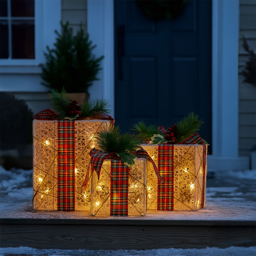 Brilagi - LOT DE 3 DÉCORATIONS DE NOËL EXTÉRIEURES LED 230 V IP44 — CADEAUX